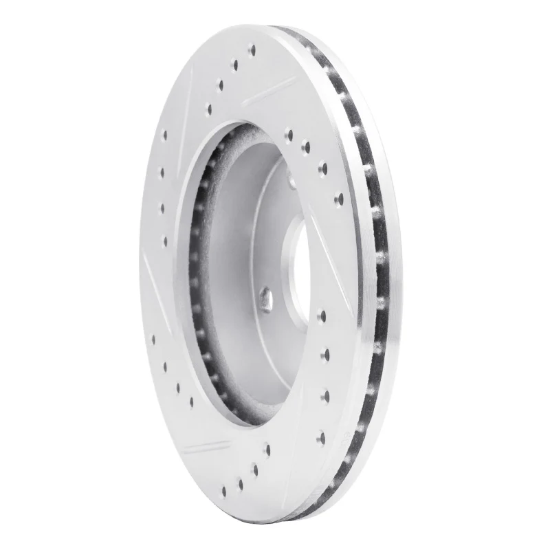 R1 90-01 Ford Escort Front Right Drilled & Slotted Silver Brake Rotor - Image 2