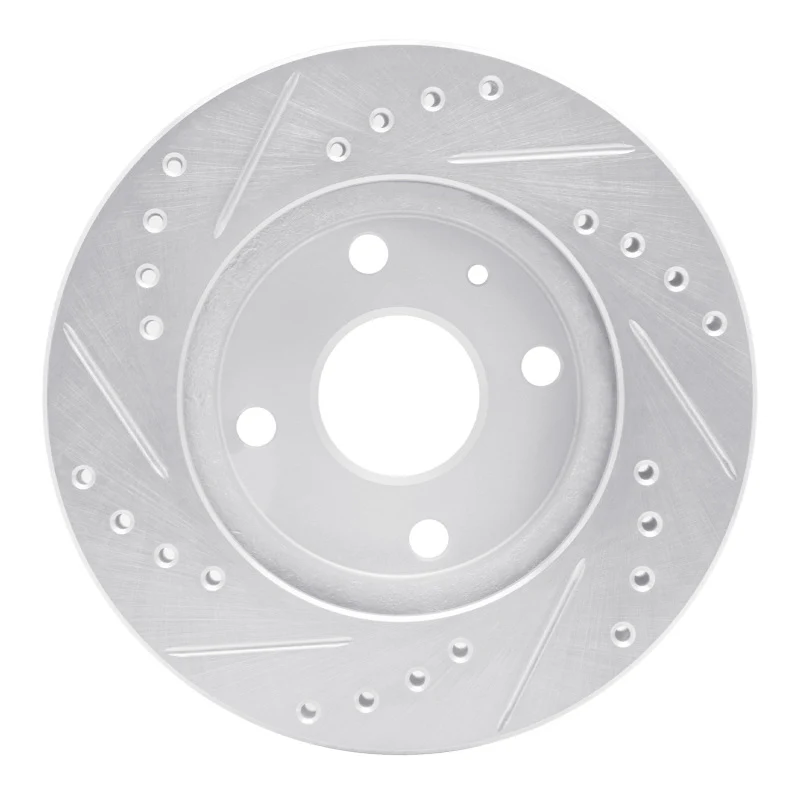 R1 90-01 Ford Escort Front Right Drilled & Slotted Silver Brake Rotor - Image 4