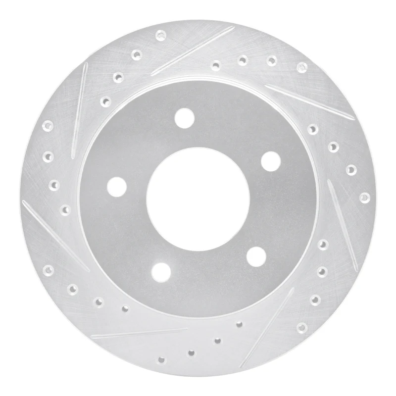 R1 90-02 Chevrolet ASTRO Front Left Drilled & Slotted Silver Brake Rotor