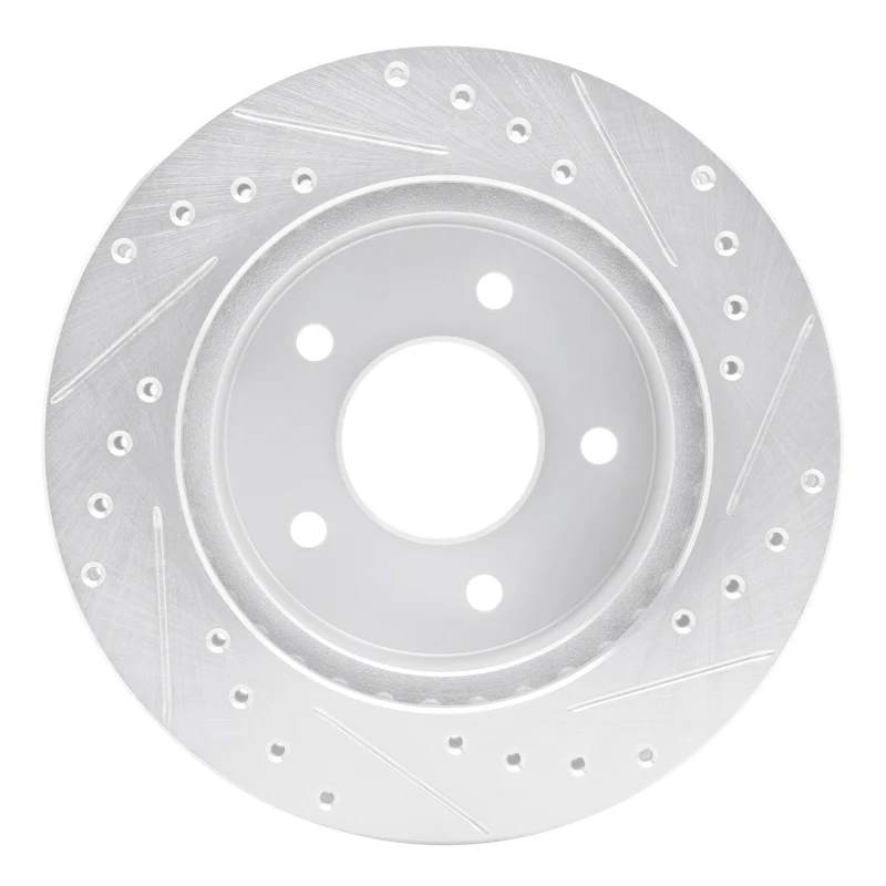 R1 90-02 Chevrolet ASTRO Front Left Drilled & Slotted Silver Brake Rotor - Image 3