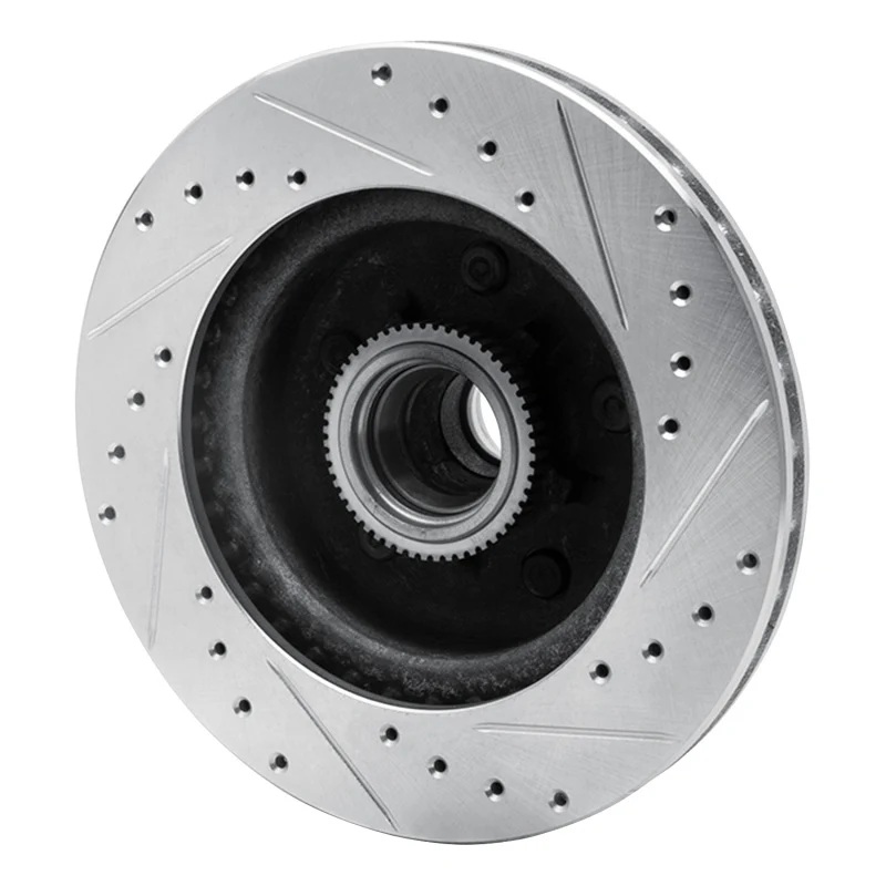 R1 90-02 Chevrolet ASTRO Front Left Drilled & Slotted Silver Brake Rotor - Image 2