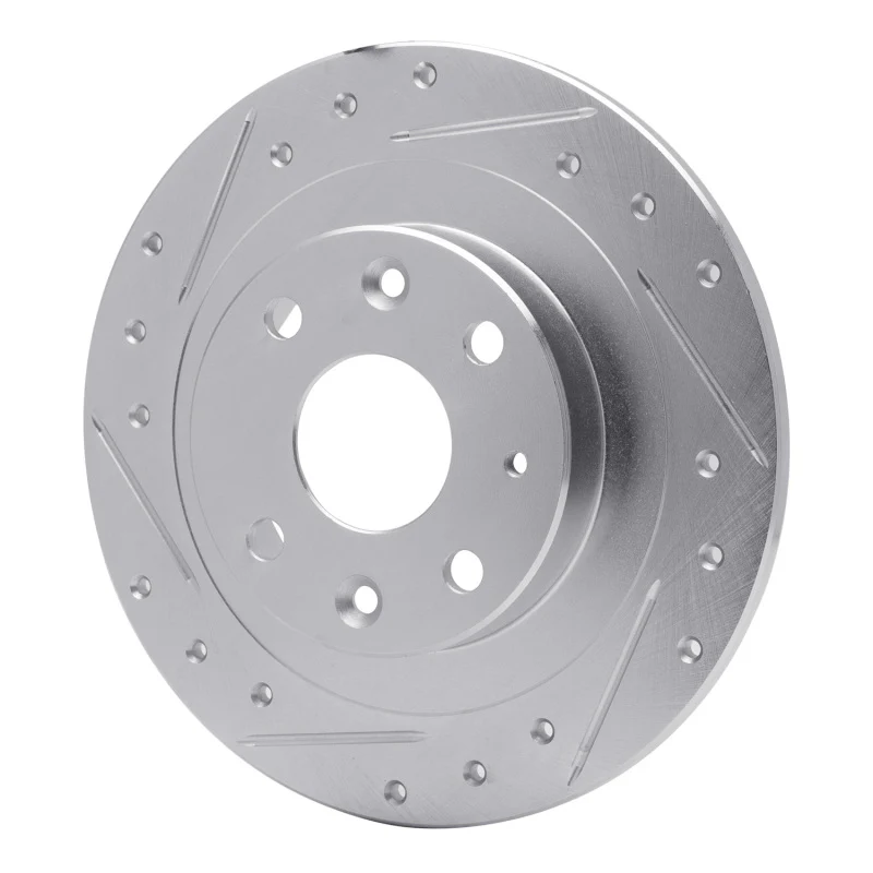 R1 90-03 Ford Escort Rear Left Drilled & Slotted Silver Brake Rotor - Image 4
