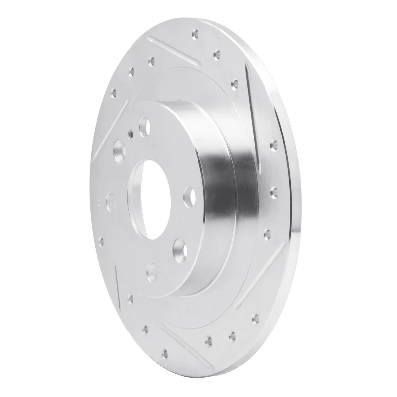 R1 90-03 Ford Escort Rear Right Drilled & Slotted Silver Brake Rotor - Image 3