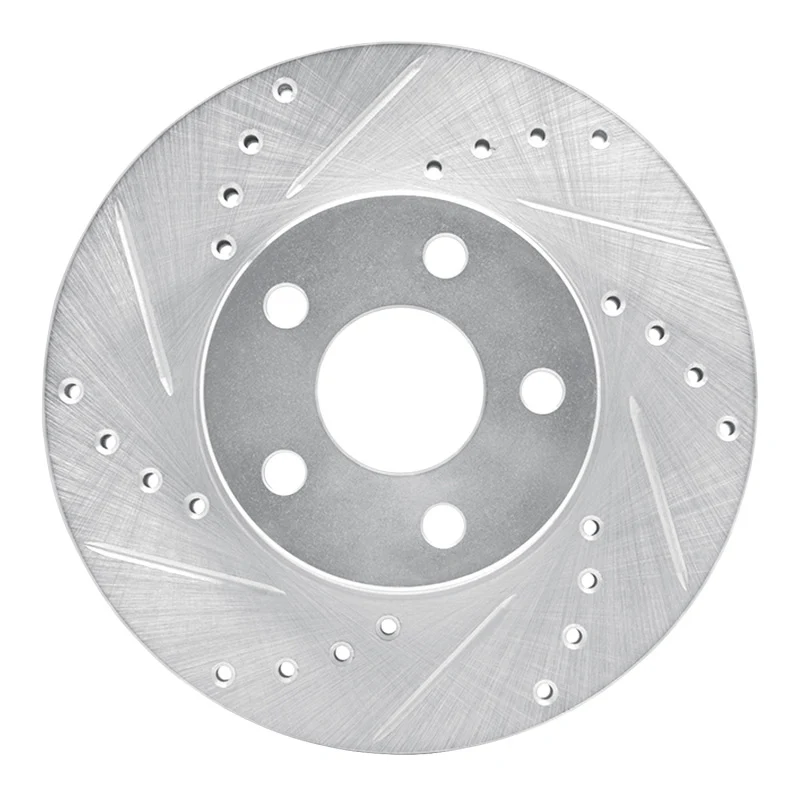 R1 90-05 Buick Skylark Front Left Drilled & Slotted Silver Brake Rotor