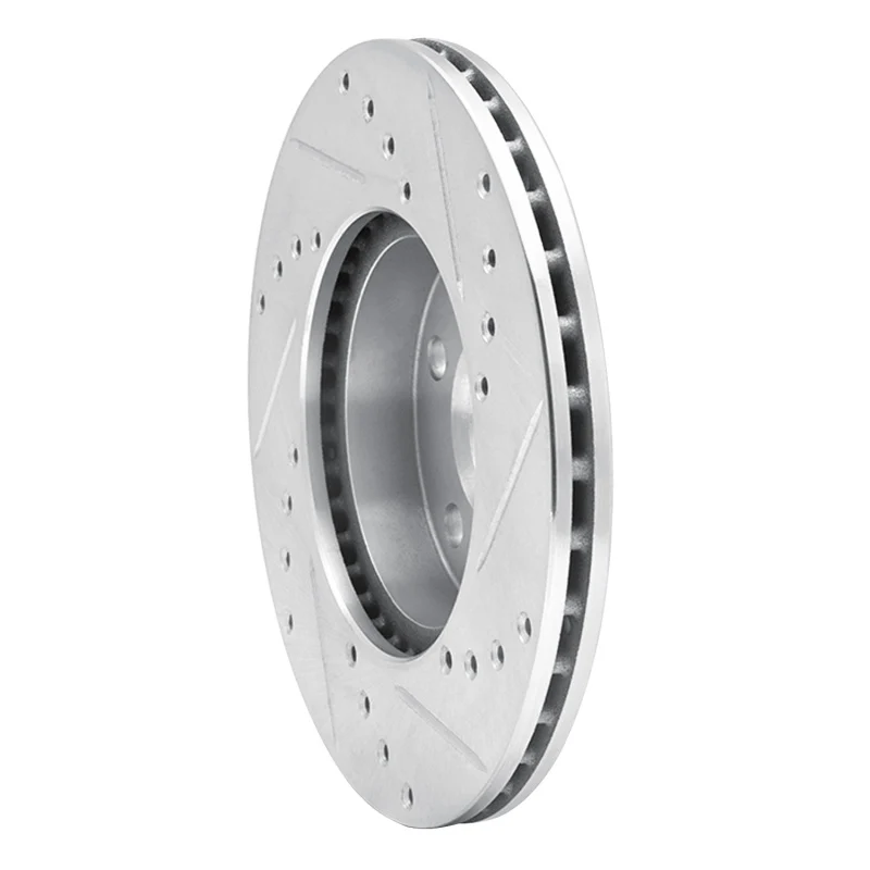R1 90-05 Buick Skylark Front Left Drilled & Slotted Silver Brake Rotor - Image 2