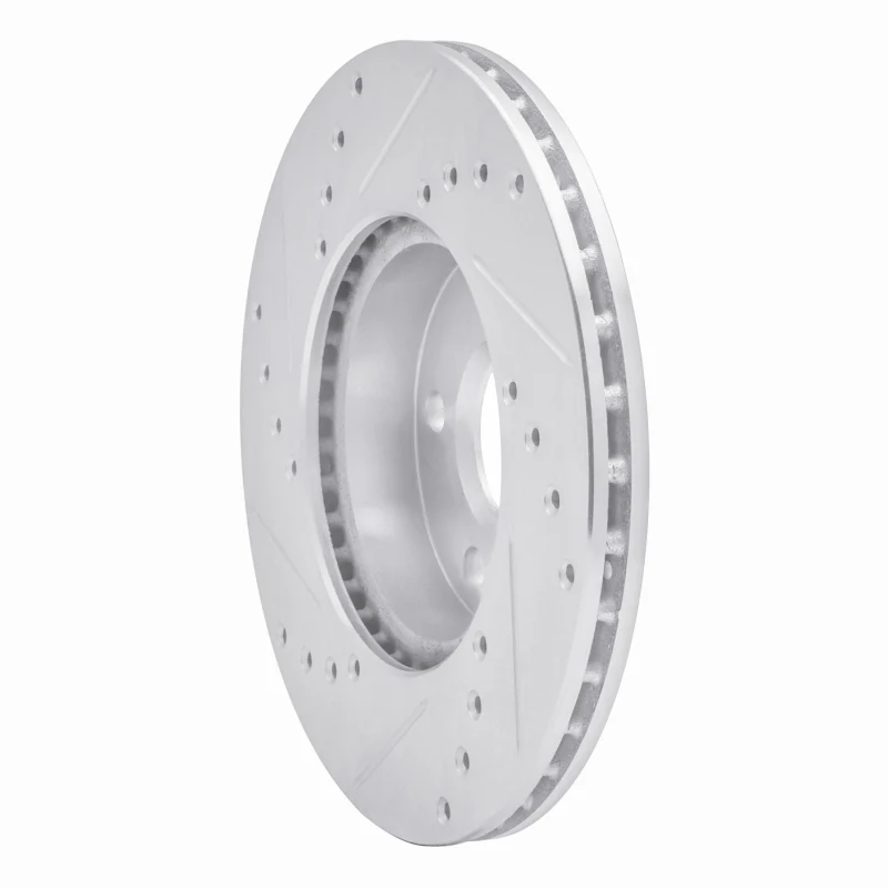 R1 90-05 Buick Skylark Front Right Drilled & Slotted Silver Brake Rotor - Image 3