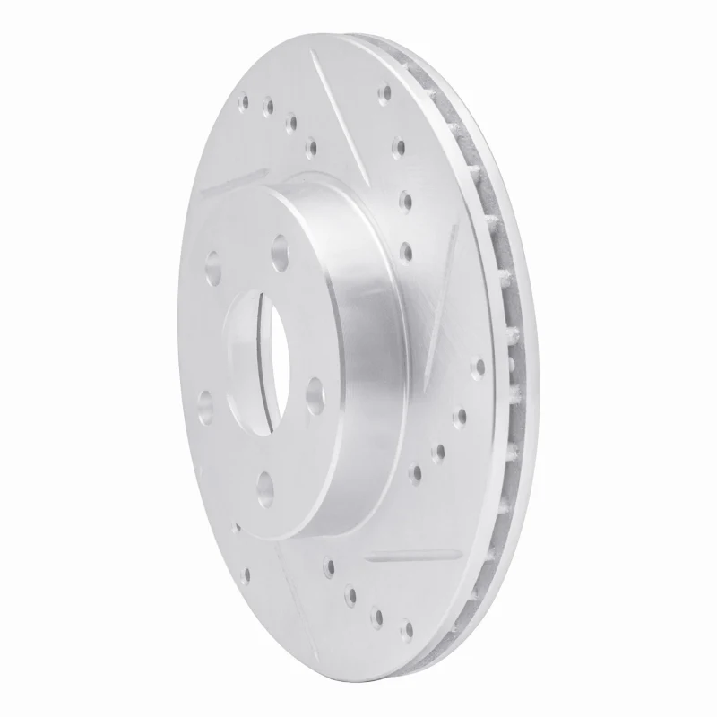 R1 90-05 Buick Skylark Front Right Drilled & Slotted Silver Brake Rotor - Image 4
