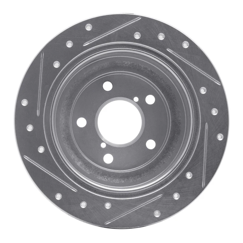 R1 90-08 Saab 9-2X Rear Right Drilled & Slotted Silver Brake Rotor - Image 5