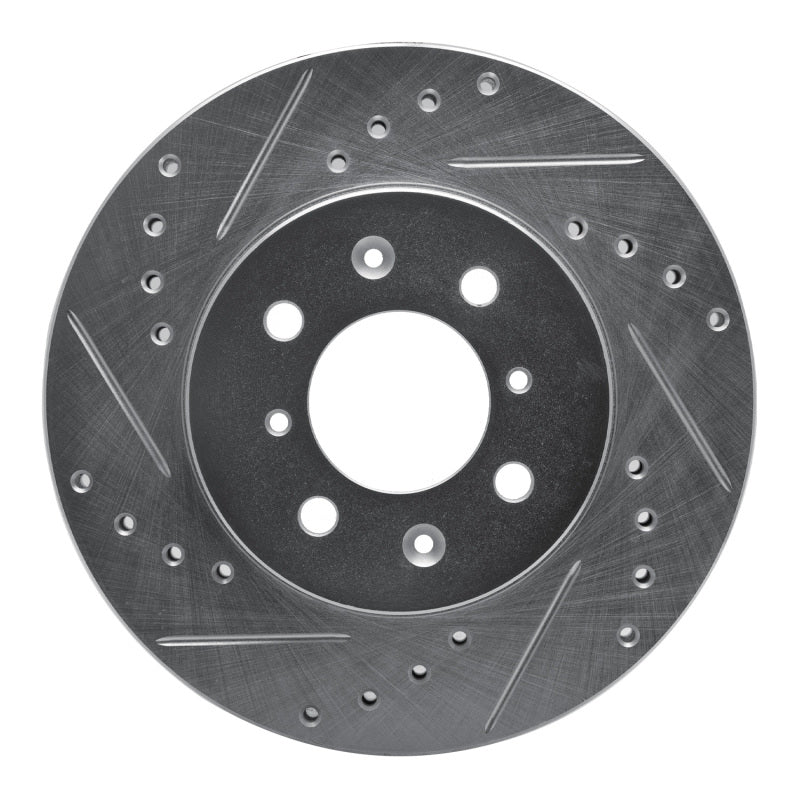 R1 90-17 Acura EL Front Left Drilled & Slotted Silver Brake Rotor