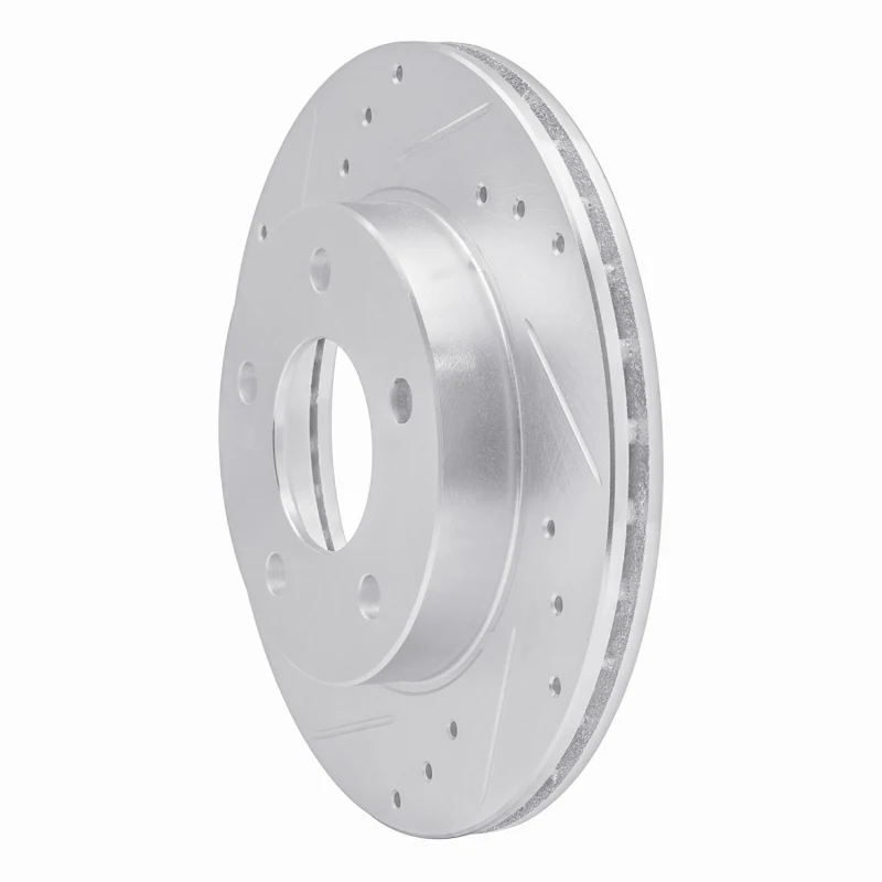 R1 90-90 Pontiac 6000 Rear Left Drilled & Slotted Silver Brake Rotor - Image 2