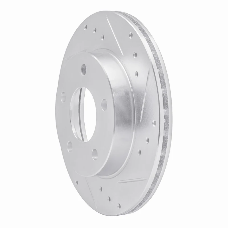 R1 90-90 Pontiac 6000 Rear Right Drilled & Slotted Silver Brake Rotor - Image 2