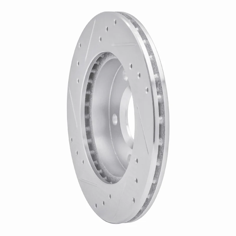 R1 90-90 Pontiac 6000 Rear Right Drilled & Slotted Silver Brake Rotor - Image 3