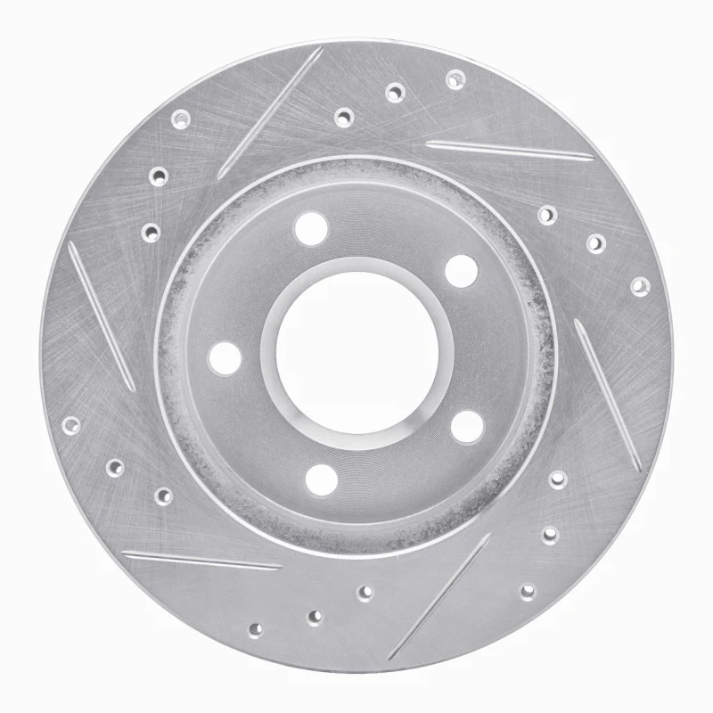 R1 90-90 Pontiac 6000 Rear Right Drilled & Slotted Silver Brake Rotor - Image 5