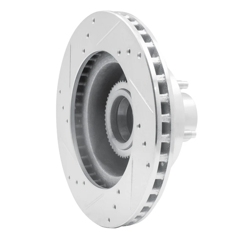 R1 90-91 Ford Country Squire Front Right Drilled & Slotted Silver Brake Rotor - Image 3