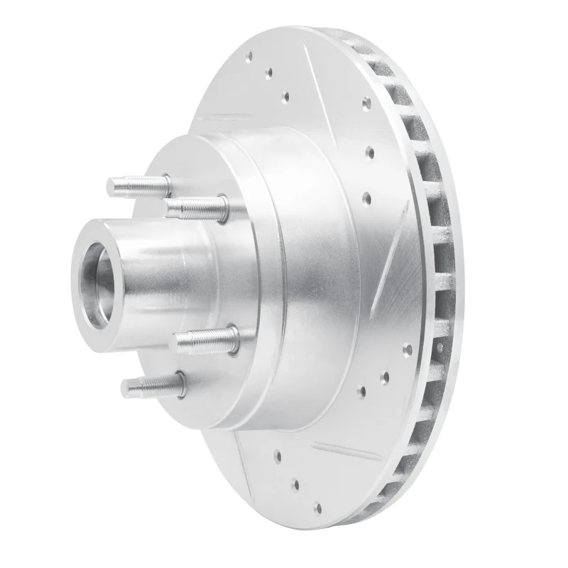 R1 90-91 Ford Country Squire Front Right Drilled & Slotted Silver Brake Rotor - Image 4