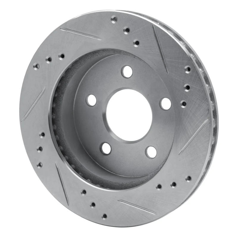R1 90-92 Ford Taurus SHO Rear Left Drilled & Slotted Silver Brake Rotor - Image 4