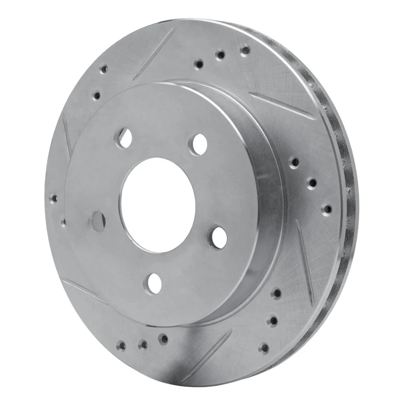 R1 90-92 Ford Taurus SHO Rear Left Drilled & Slotted Silver Brake Rotor - Image 5
