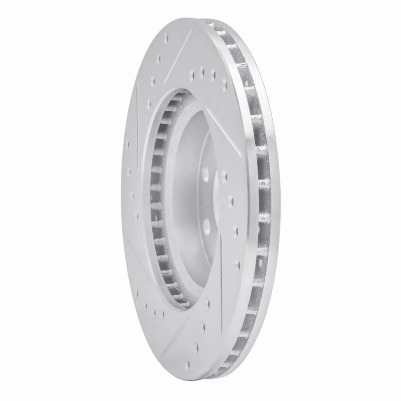 R1 90-93 Asuna SUNFIRE Front Right Drilled & Slotted Silver Brake Rotor - Image 2