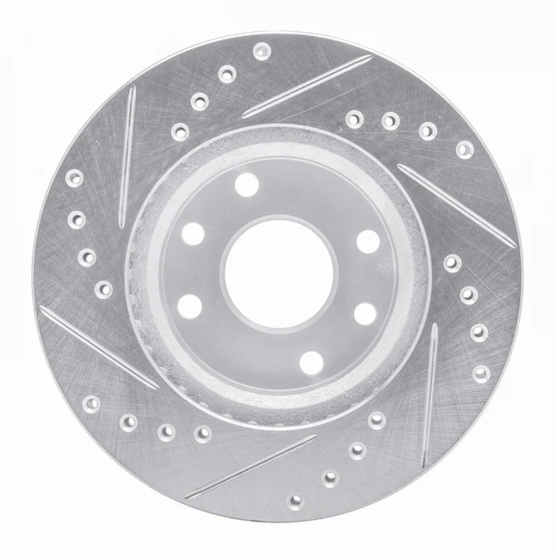 R1 90-93 Asuna SUNFIRE Front Right Drilled & Slotted Silver Brake Rotor - Image 4