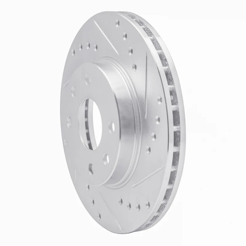 R1 90-93 Asuna SUNFIRE Front Right Drilled & Slotted Silver Brake Rotor - Image 5