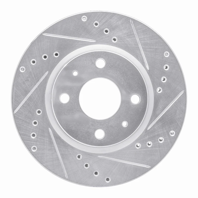 R1 90-93 Asuna SUNFIRE Rear Right Drilled & Slotted Silver Brake Rotor