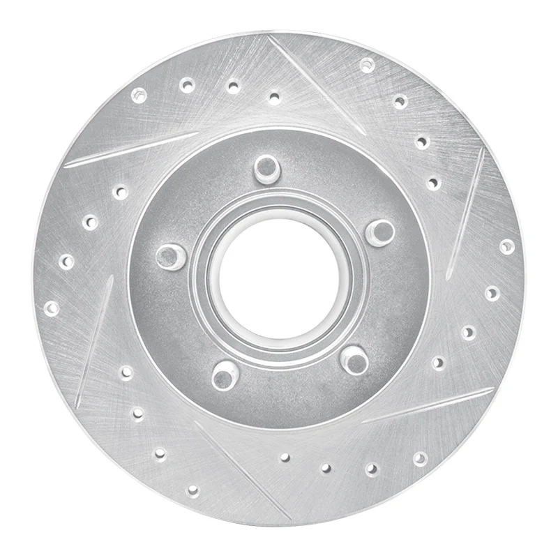 R1 90-94 Ford Bronco II Front Right Drilled & Slotted Silver Brake Rotor