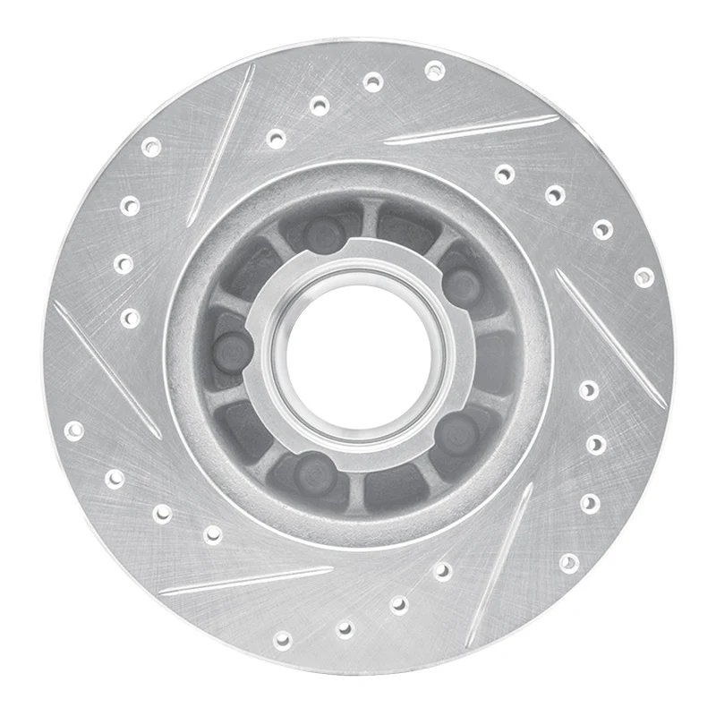 R1 90-94 Ford Bronco II Front Right Drilled & Slotted Silver Brake Rotor - Image 2