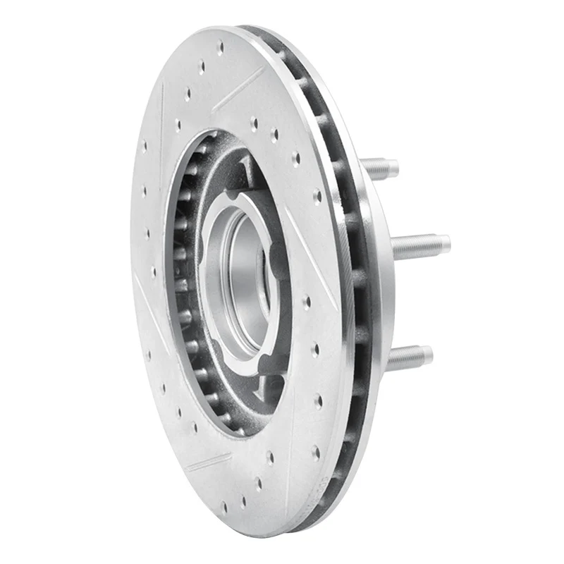R1 90-94 Ford Bronco II Front Right Drilled & Slotted Silver Brake Rotor - Image 4