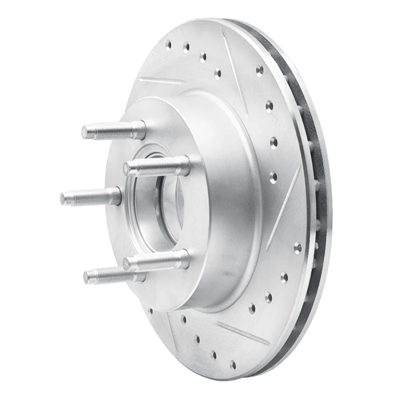R1 90-94 Ford Bronco II Front Right Drilled & Slotted Silver Brake Rotor - Image 5
