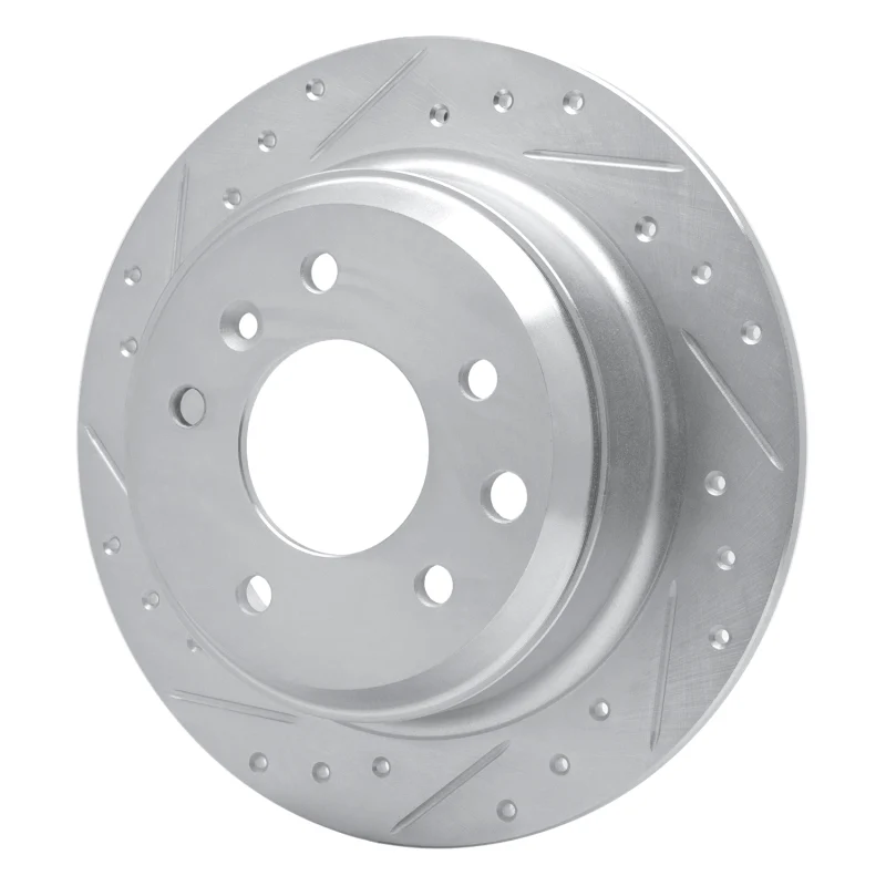 R1 90-95 Jaguar XJRS Rear Left Drilled & Slotted Silver Brake Rotor - Image 3
