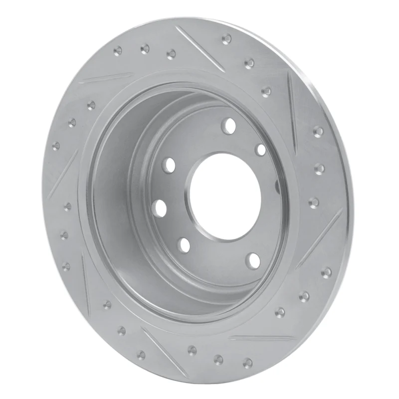 R1 90-95 Jaguar XJRS Rear Left Drilled & Slotted Silver Brake Rotor - Image 5