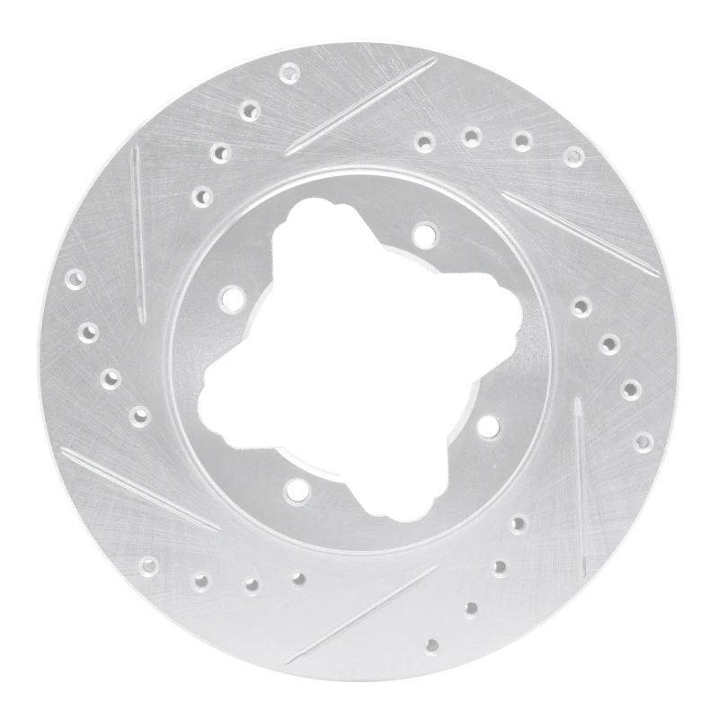 R1 90-97 Acura CL Front Left Drilled & Slotted Silver Brake Rotor - Image 3