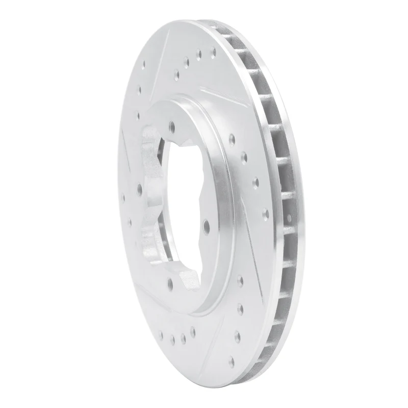 R1 90-97 Acura CL Front Left Drilled & Slotted Silver Brake Rotor - Image 4