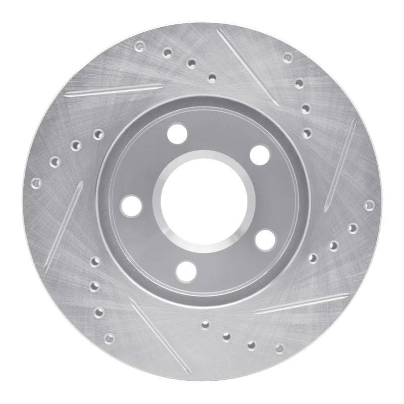 R1 90-97 Buick Park Avenue Front Left Drilled & Slotted Silver Brake Rotor - Image 5