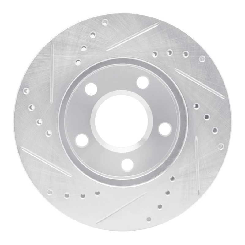 R1 90-97 Buick Riviera Front Right Drilled & Slotted Silver Brake Rotor - Image 5
