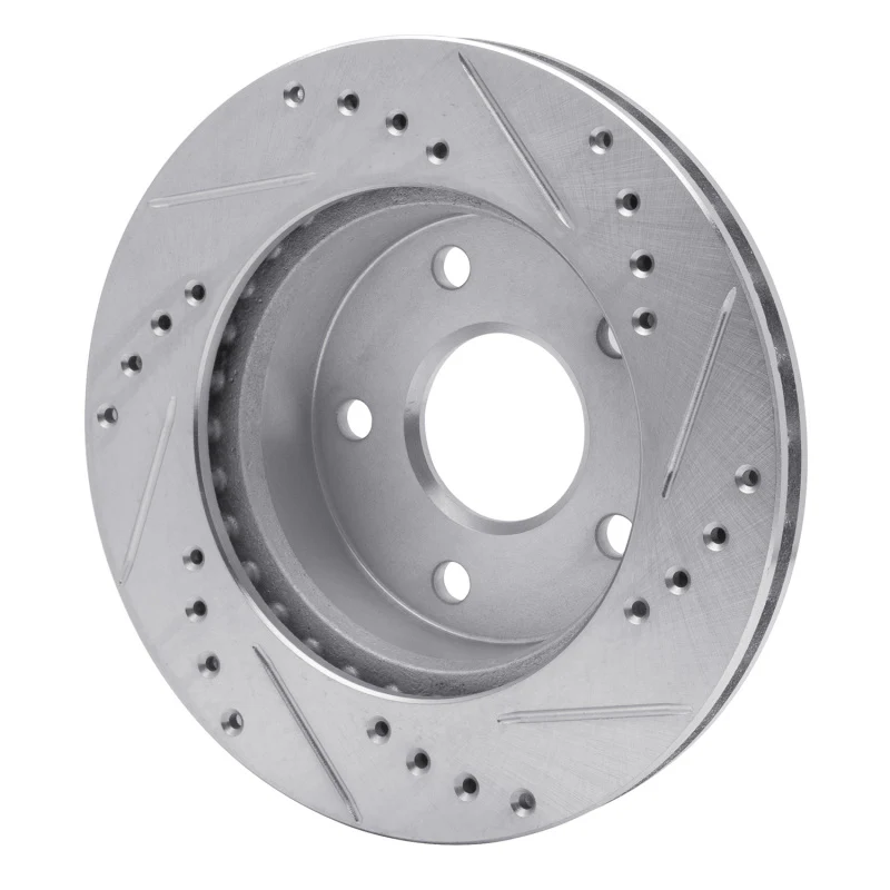 R1 90-97 Ford AEROSTAR Left Front Drilled & Slotted Silver Brake Rotor - Image 2