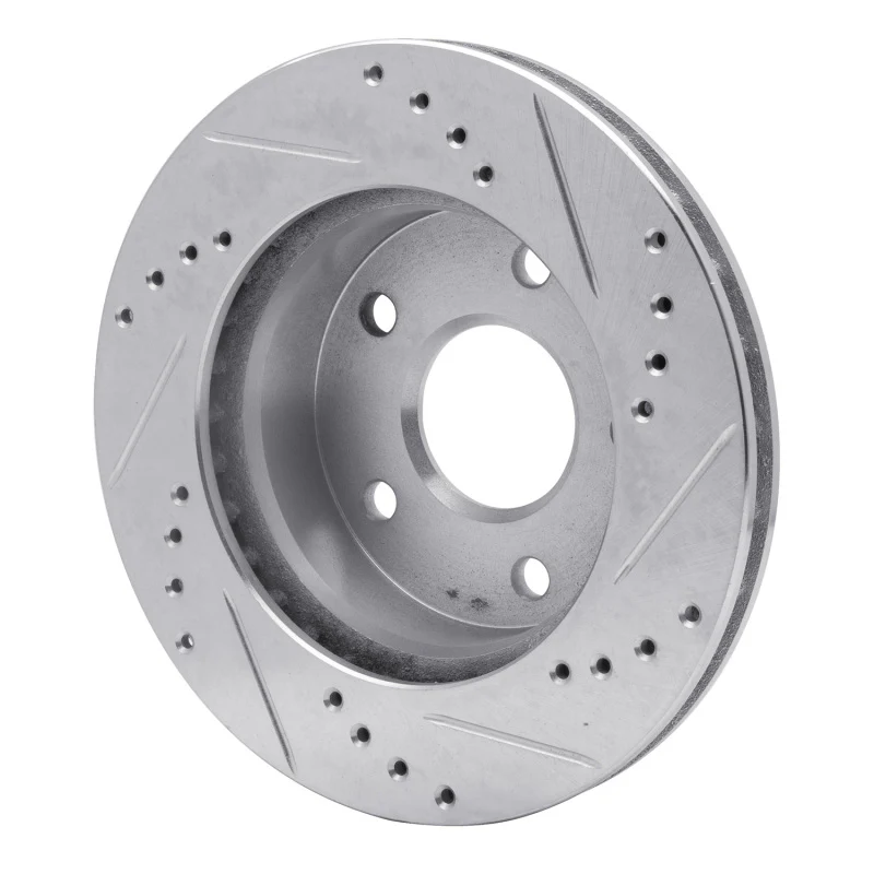 R1 90-97 Ford AEROSTAR Right Front Drilled & Slotted Silver Brake Rotor - Image 2