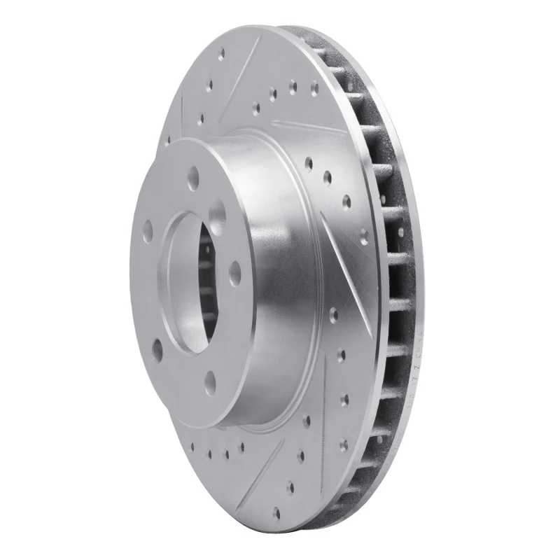 R1 90-97 Jaguar XJ6 Front Left Drilled & Slotted Silver Brake Rotor - Image 4