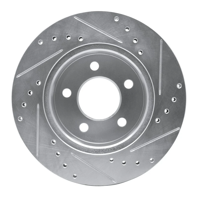 R1 90-99 Jeep Cherokee Front Left Drilled & Slotted Silver Brake Rotor - Image 5