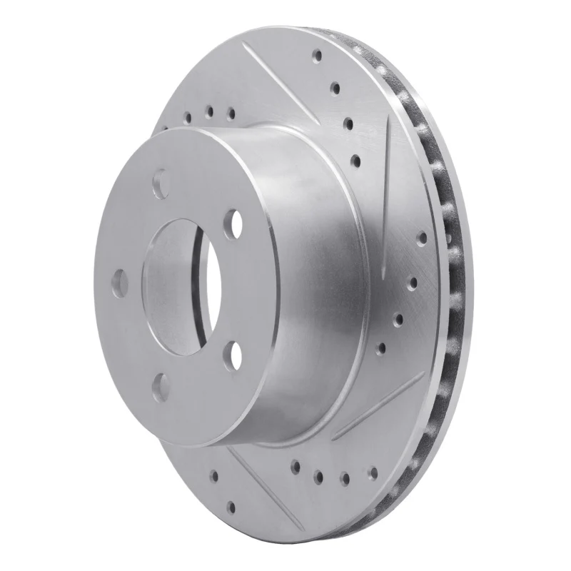 R1 90-99 Jeep Cherokee Front Right Drilled & Slotted Silver Brake Rotor - Image 4