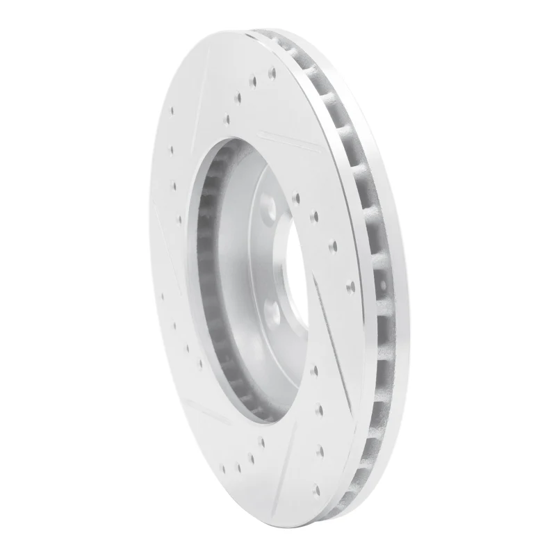 R1 91-00 Ford Windstar Front Right Drilled & Slotted Silver Brake Rotor - Image 2
