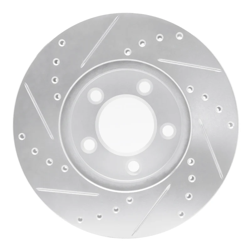 R1 91-00 Ford Windstar Front Right Drilled & Slotted Silver Brake Rotor - Image 3