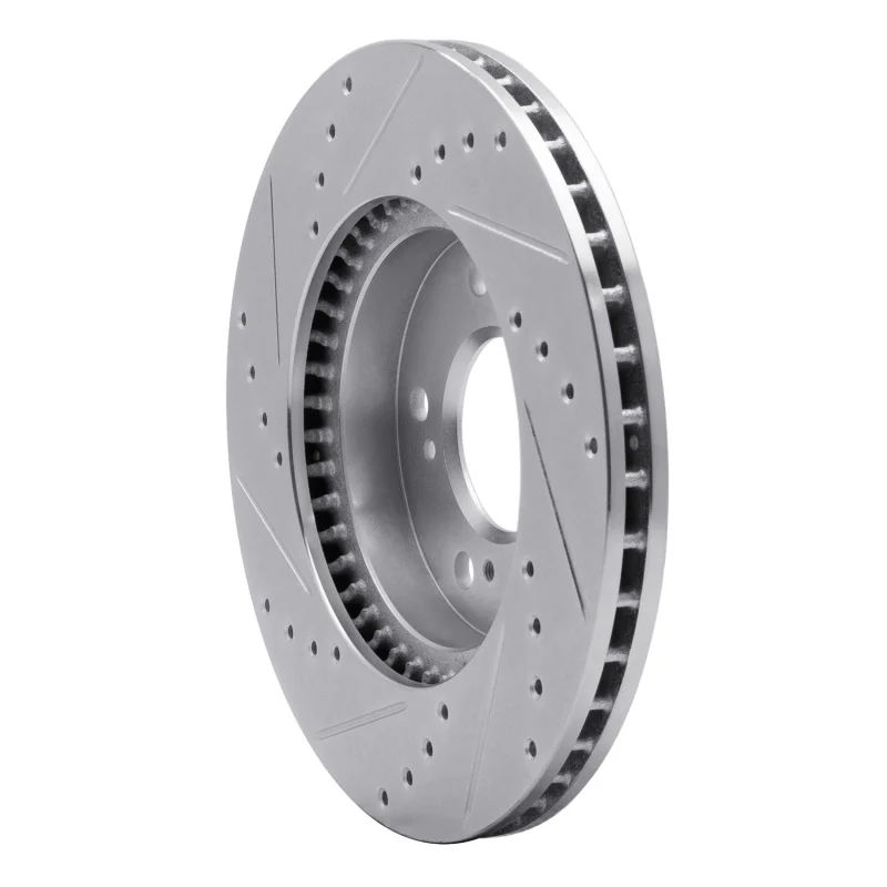 R1 91-01 Acura Integra Front Right Drilled & Slotted Silver Brake Rotor - Image 5