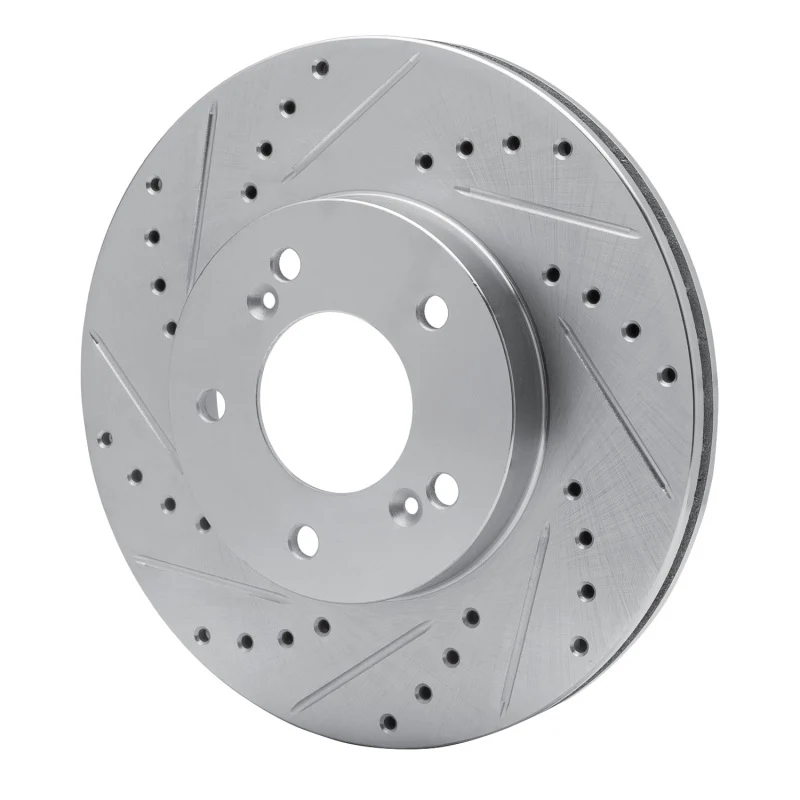 R1 91-01 Acura Legend Front Left Drilled & Slotted Silver Brake Rotor - Image 2