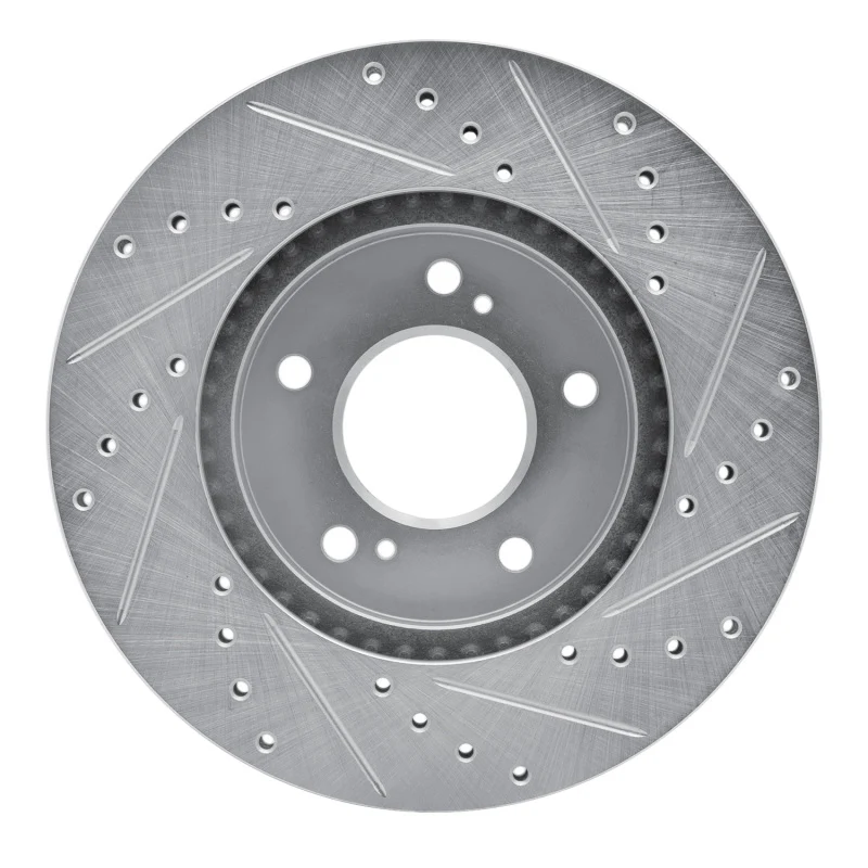 R1 91-01 Acura Legend Front Left Drilled & Slotted Silver Brake Rotor - Image 5
