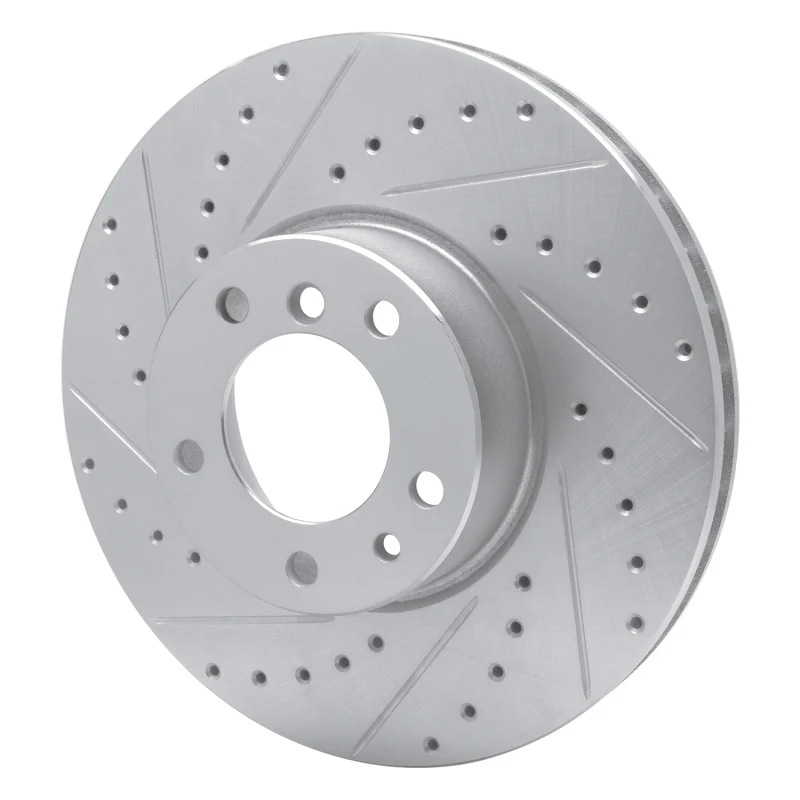 R1 91-01 BMW 850CI Front Left Drilled & Slotted Silver Brake Rotor - Image 2