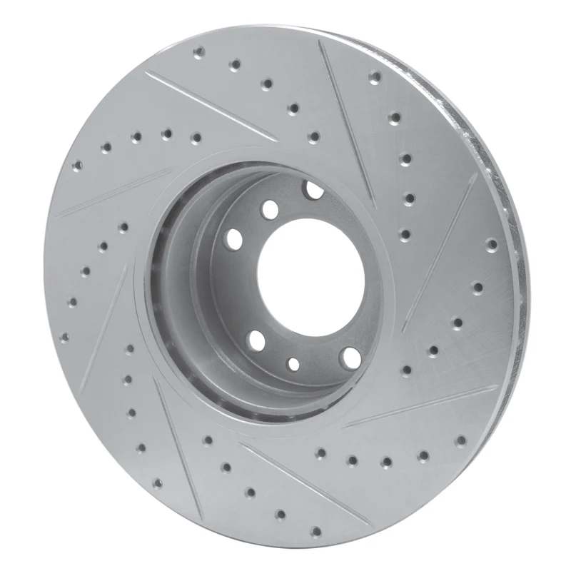 R1 91-01 BMW 850CI Front Left Drilled & Slotted Silver Brake Rotor - Image 3