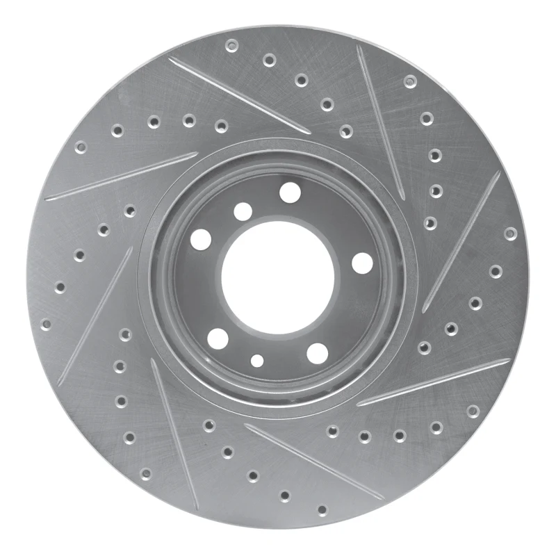 R1 91-01 BMW 850CI Front Left Drilled & Slotted Silver Brake Rotor - Image 5