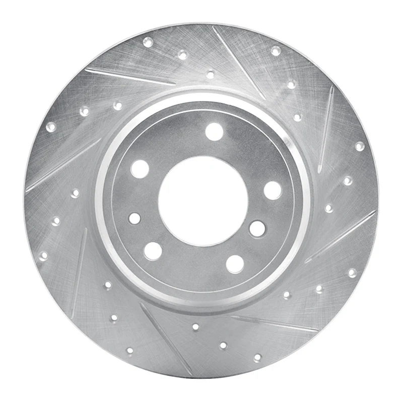 R1 91-01 BMW 850I Rear Right Drilled & Slotted Silver Brake Rotor