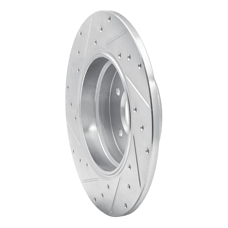 R1 91-01 BMW 850I Rear Right Drilled & Slotted Silver Brake Rotor - Image 5
